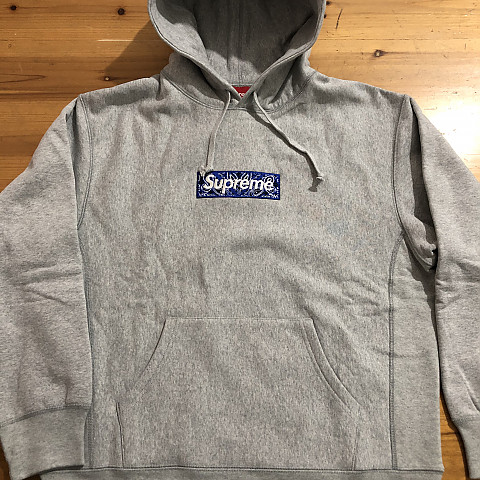 [렙브라더스] 슈프림 2가지 색상 반다나 박스로고 후드