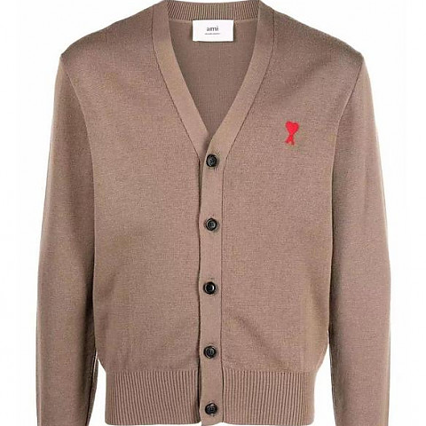 [탑아미] 아미 스몰 하트 헤더 베이지 울 가디건