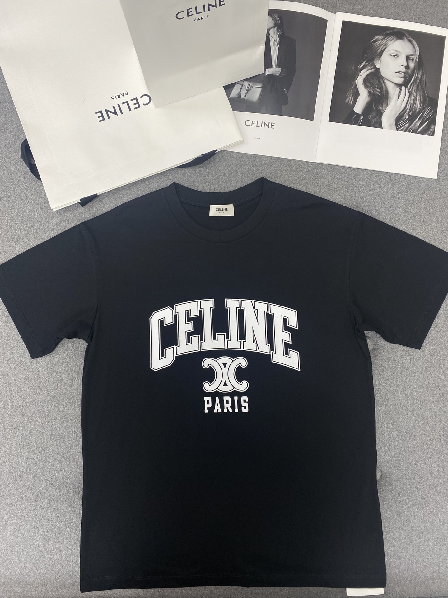 [TJ공장] 셀린느 트리오페 PARIS 블랙 티셔츠