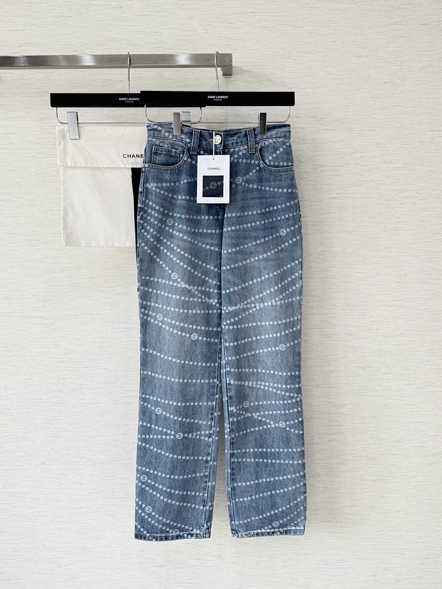 [V공장] 샤넬 CC 진주 중청 데님 진 여성복