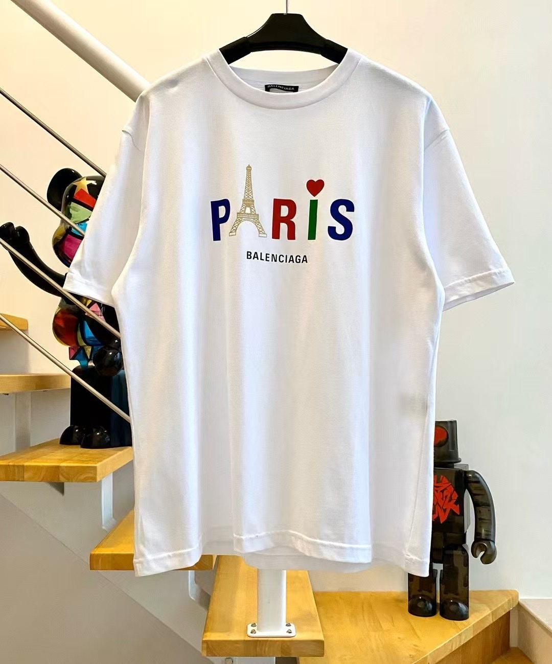 [계단] 1+1 발렌시아가 에펠탑 PARIS 화이트 티셔츠