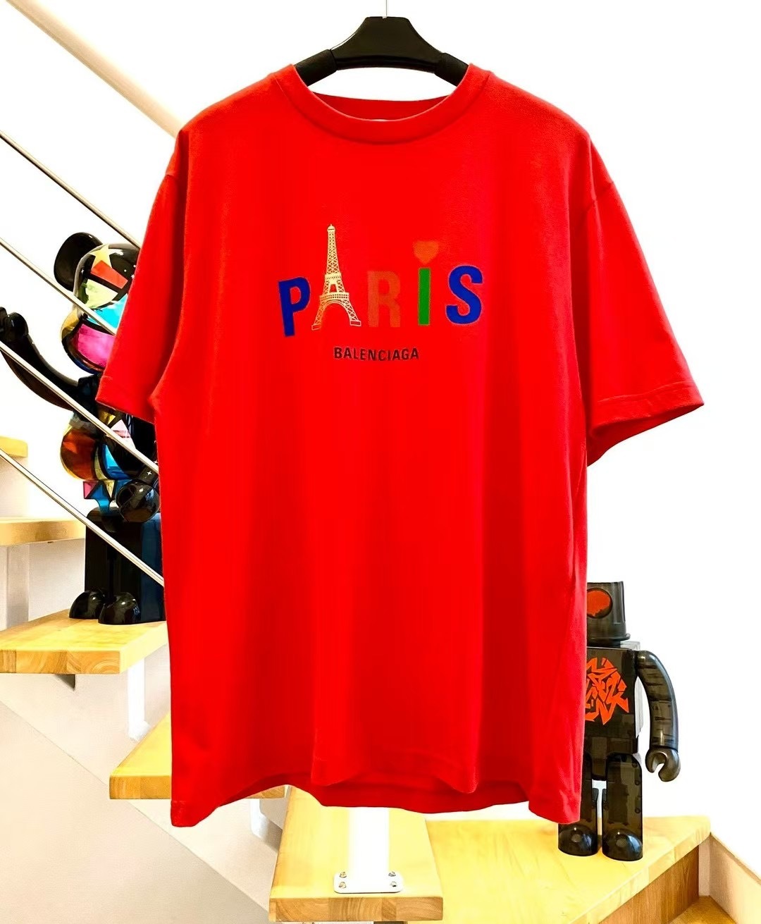 [계단] 1+1 발렌시아가 에펠탑 PARIS 레드 티셔츠