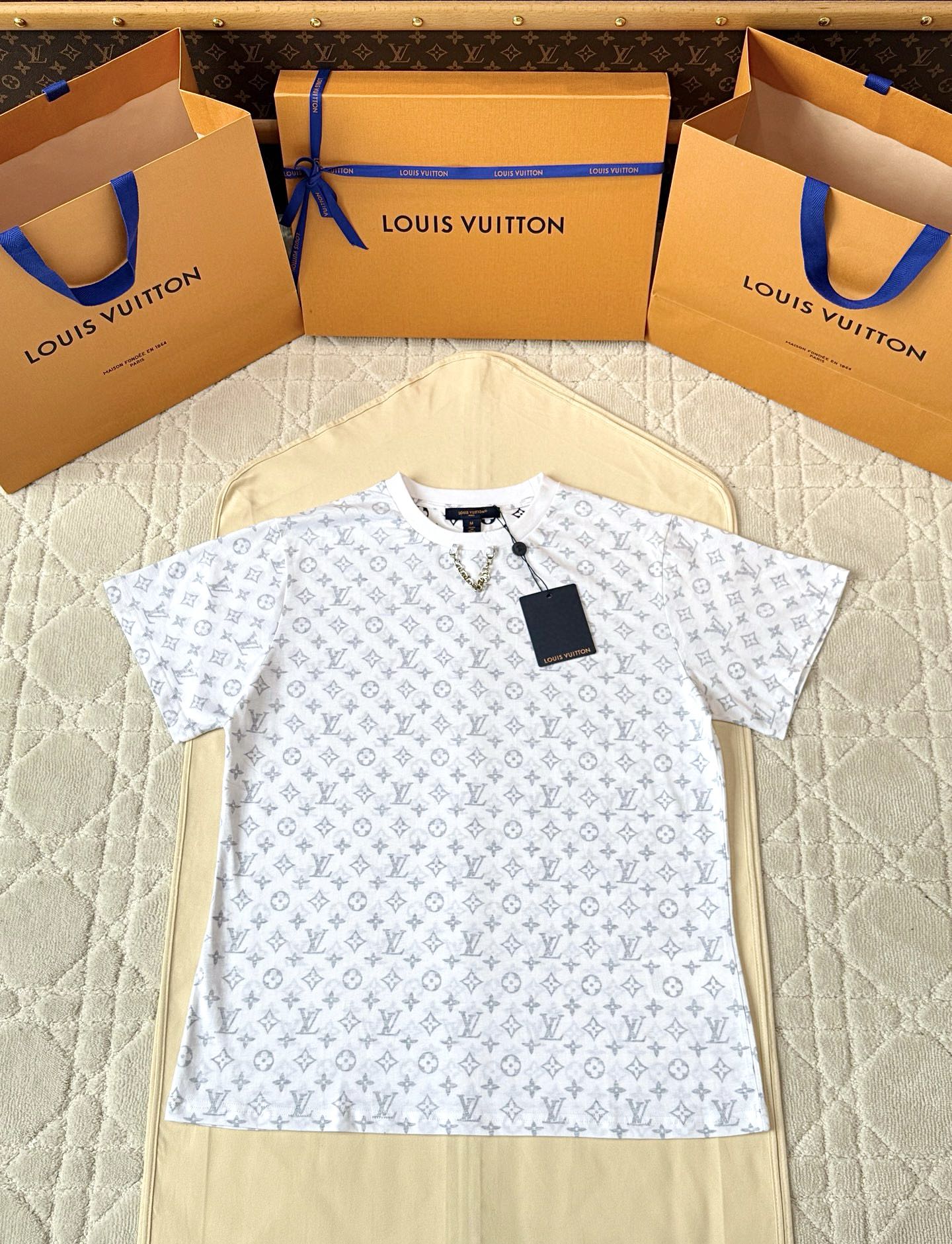 [V공장] 루이비통 LV 에스칼 모노그램 화이트 티셔츠 여성복