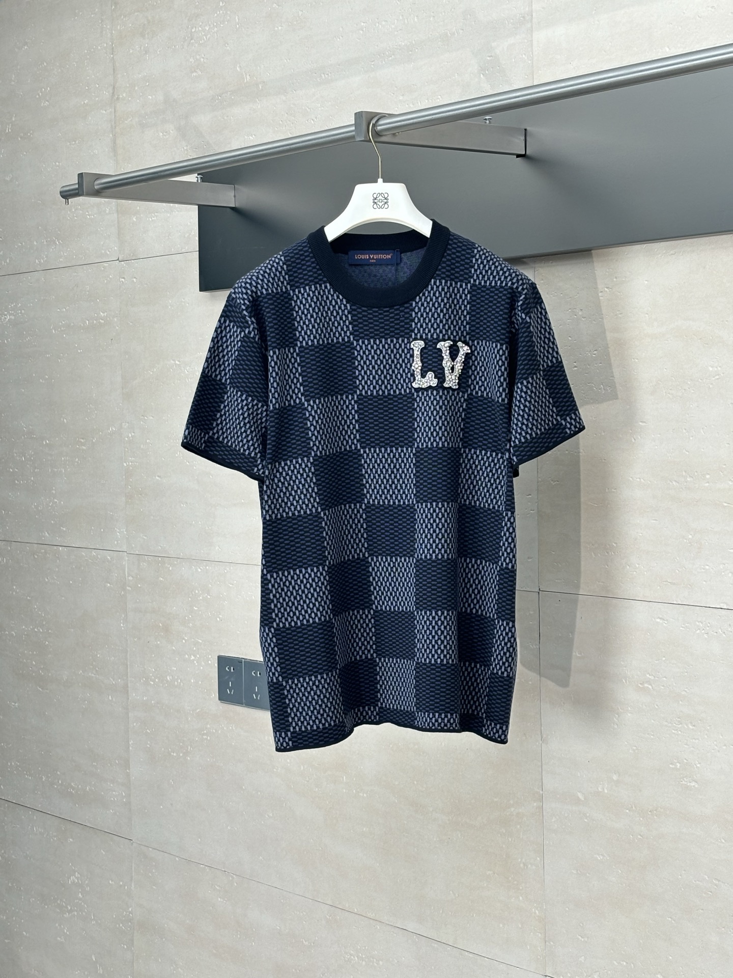루이비통 LV 크리스탈 체크 인디고 티셔츠