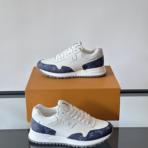 루이비통 런 어웨이 모노그램 화이트 블루 스니커즈