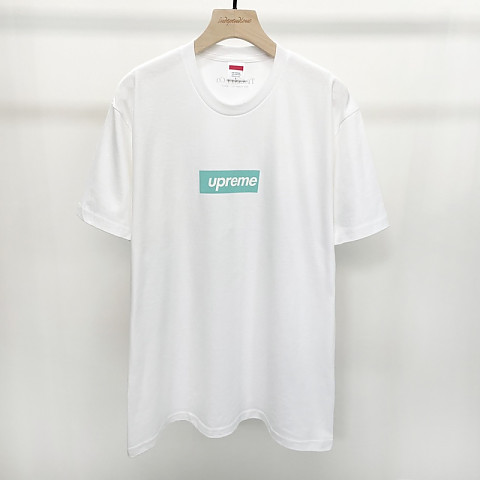 [AE] 슈프림 X 티파니 앤 코 박스로고 화이트 티셔츠