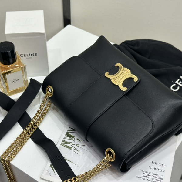 [백경] 셀린느 빅투아르 블랙 미디엄 숄더백 115853