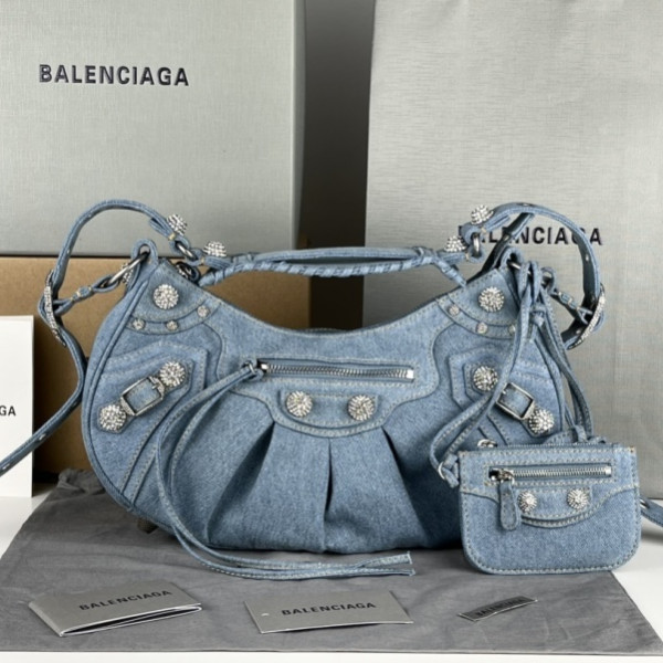 [GB] 발렌시아가 르 카골 데님 블루 스몰 숄더백