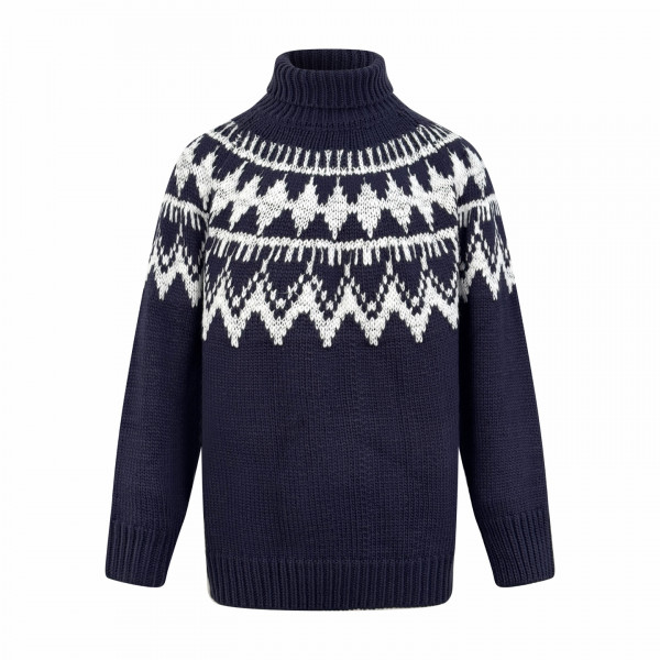 [잔디집] 디올 알파카 네이비 울 코튼 니트 스웨터