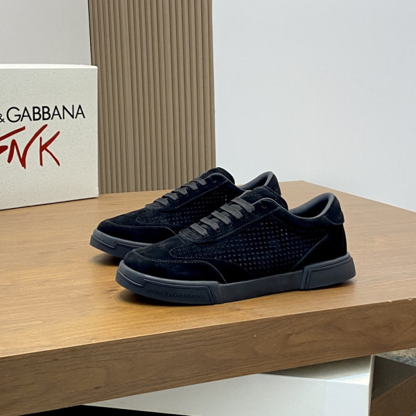 돌체앤가바나 포르토피노 스웨이드 블랙 요트 스니커즈