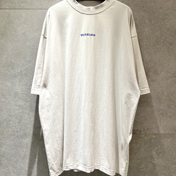 [계단] 발렌시아가 로고 크림 화이트 티셔츠