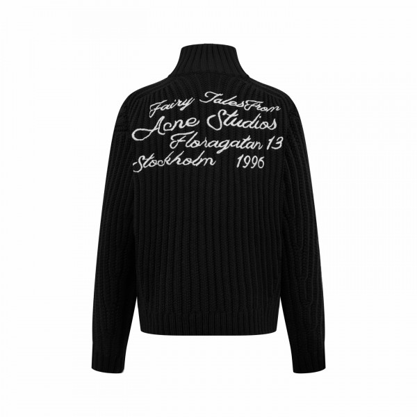 [잔디집] 아크네 스튜디오 레터링 블랙 울 집업 가디건