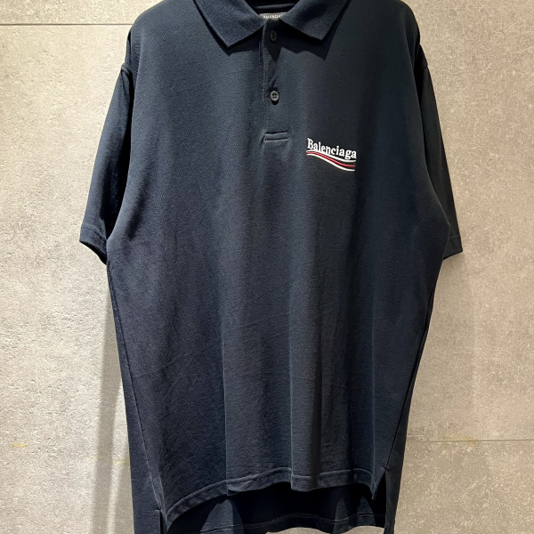 [계단] 발렌시아가 폴리티컬 캠페인 웨이브 블랙 폴로티