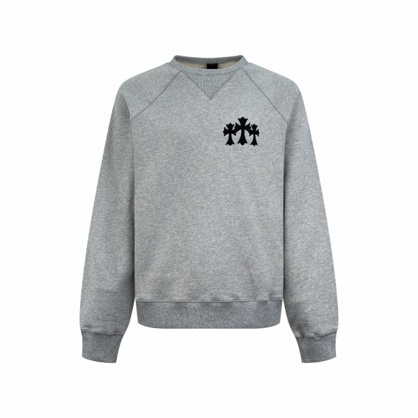 [잔디집] 크롬하츠 세메터리 크로스 패치 그레이 맨투맨