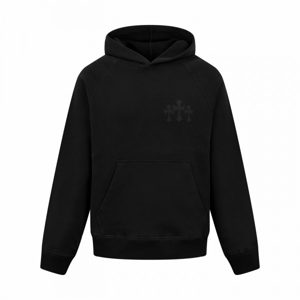 [잔디집] 크롬하츠 세메터리 크로스 패치 블랙 후드