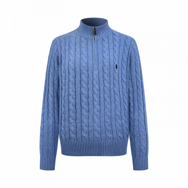 [잔디집] 폴로 랄프로렌 반집업 케이블 블루 니트 스웨터