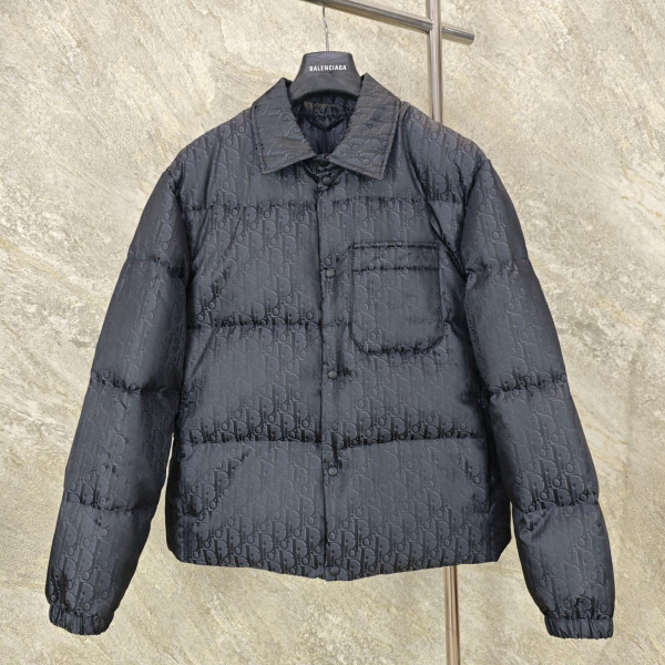 [GTR공장] 디올 오블리크 패턴 블렌드 자카드 다운 셔츠 자켓