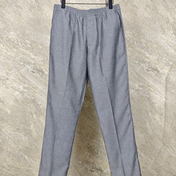 [GTR공장] 디올 테일러드 로고 패치 엘라스틱 그레이 트랙 팬츠