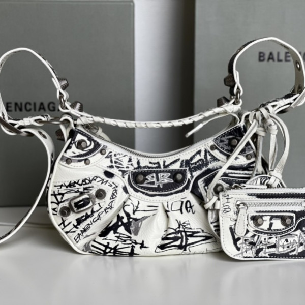 [GB] 발렌시아가 르 카골 그래피티 화이트 XS 숄더백