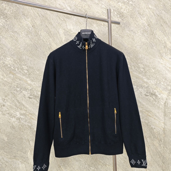 [GTR공장] 루이비통 더블 페이스 트래블 헤더 그레이 울 니트 블루종 자켓