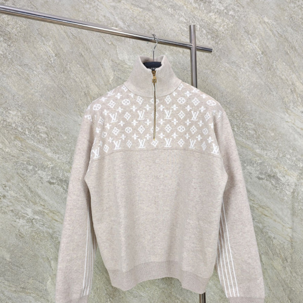[GTR공장] 루이비통 모노그램 지브드 반집업 베이지 니트 스웨터