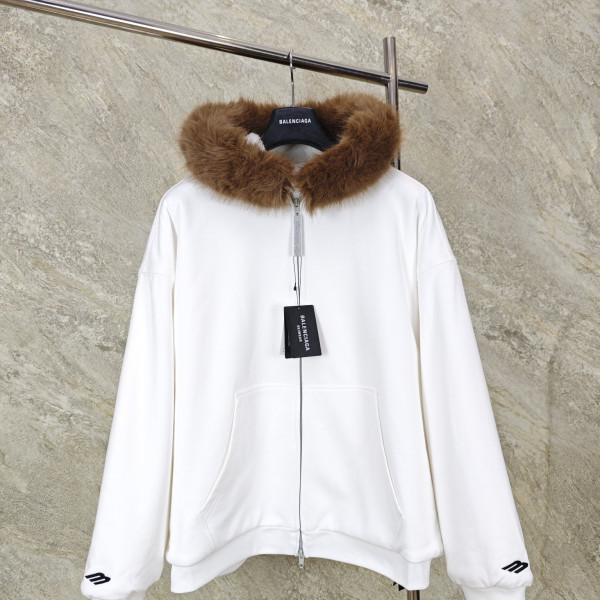 [GTR공장] 발렌시아가 3B 스포츠 스키 플러피 화이트 후드집업