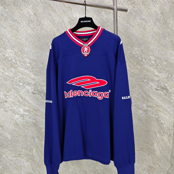 [GTR공장] 발렌시아가 3B 풋볼 V넥 다크 네이비 롱 슬리브