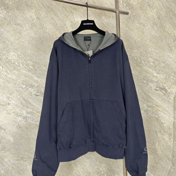 [GTR공장] 발렌시아가 로고 리버시블 블랙 그레이 후드집업