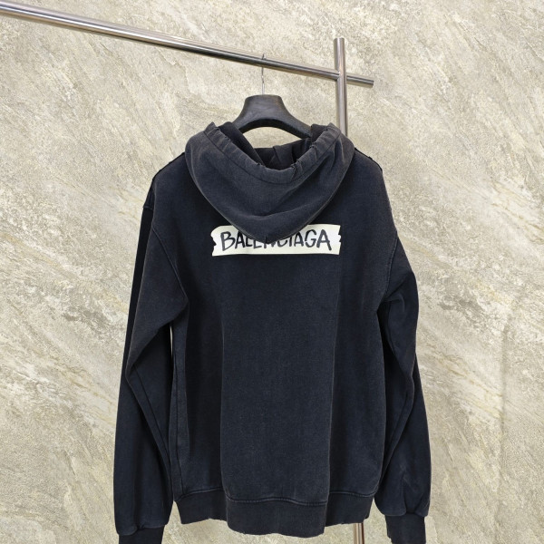 [GTR공장] 발렌시아가 마스킹 테잎 블랙 후드집업