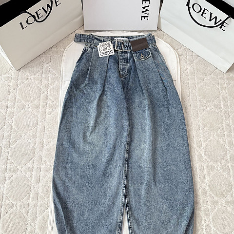 로에베 벨트 데님 블루 진 여성복