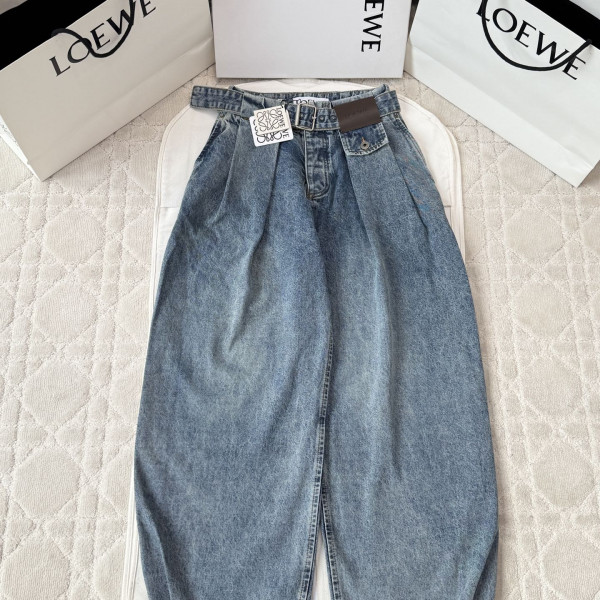 로에베 벨트 데님 블루 진 여성복