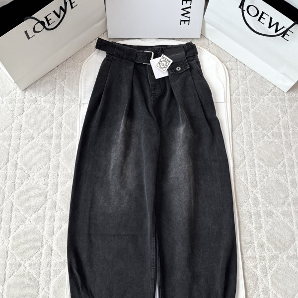 로에베 벨트 데님 블랙 진 여성복