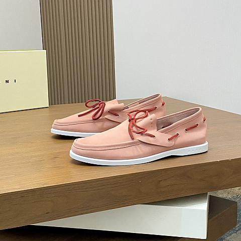 마르니 스웨이드 핑크 레이스업 슈즈