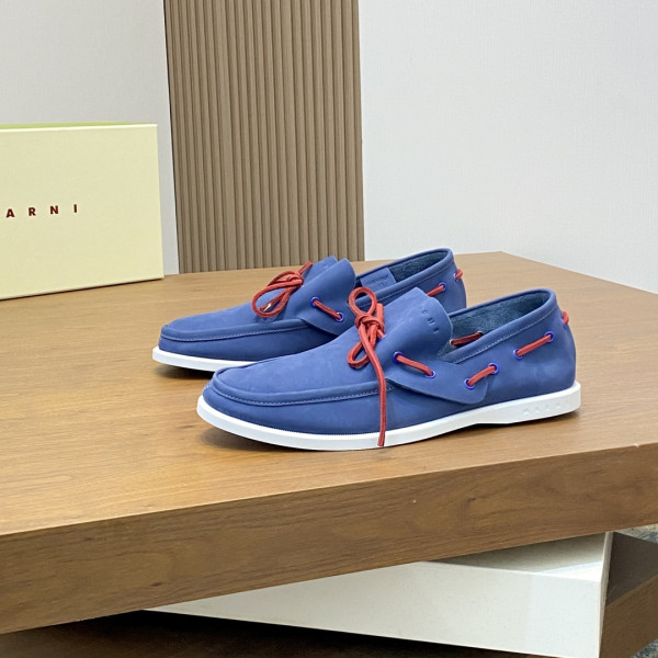 마르니 스웨이드 블루 레이스업 슈즈