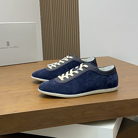 브루넬로 쿠치넬리 스웨이드 네이비 스니커즈