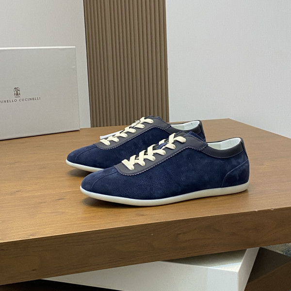 브루넬로 쿠치넬리 스웨이드 네이비 스니커즈