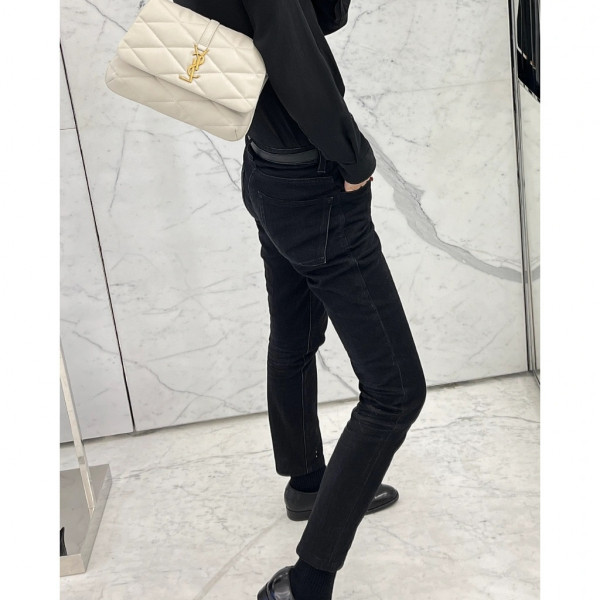 [블랙프레임] 생로랑 퀄팅 램스킨 아이보리 토트백