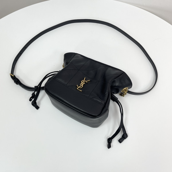 [블랙프레임] 생로랑 제이미 램스킨 블랙 파우치 숄더백 859174