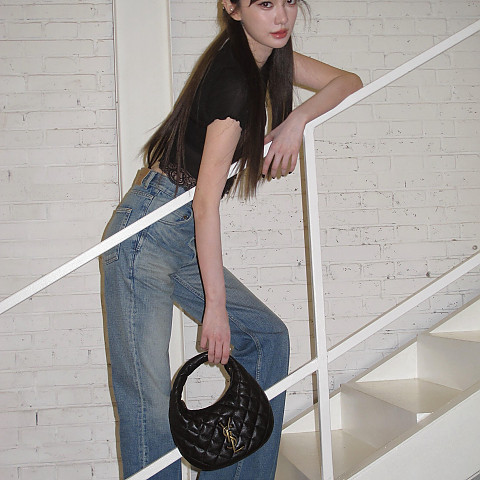 [블랙프레임] 생로랑 이카리노 나파 퀄팅 블랙 토트백 851689