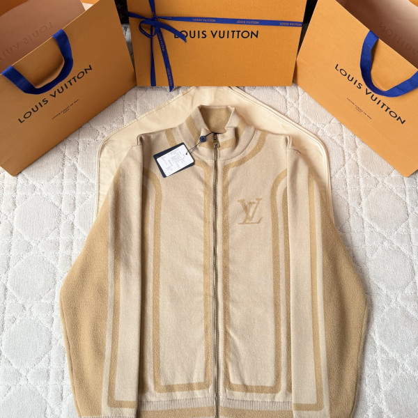 루이비통 LV 베이지 니트 트랙 자켓
