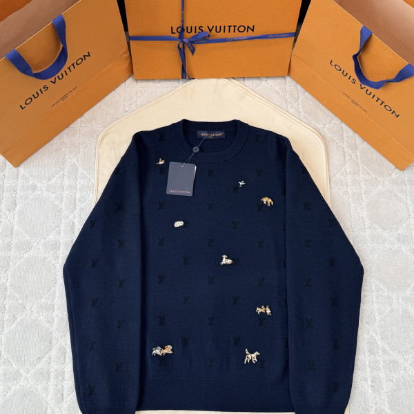 루이비통 LV블라종 네이비 니트 스웨터