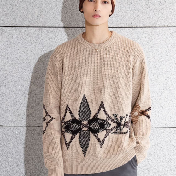 루이비통 모노그램 그래픽 베이지 니트 스웨터