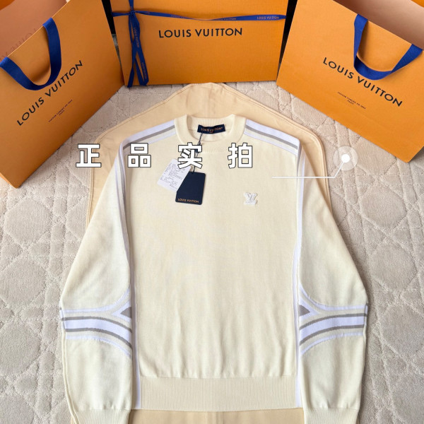 루이비통 모노그램 그래픽 크림 화이트 니트 스웨터