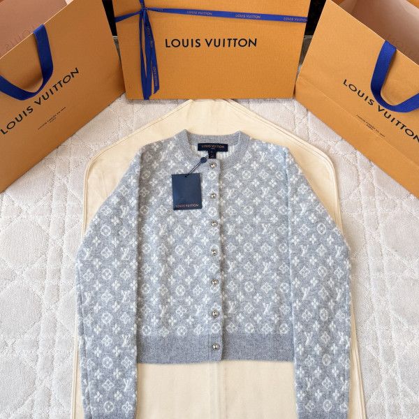 루이비통 모노그램 브러시드 그레이 가디건 여성복
