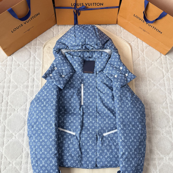 루이비통 모노그램 이펙트 데님 블루 스키 자켓