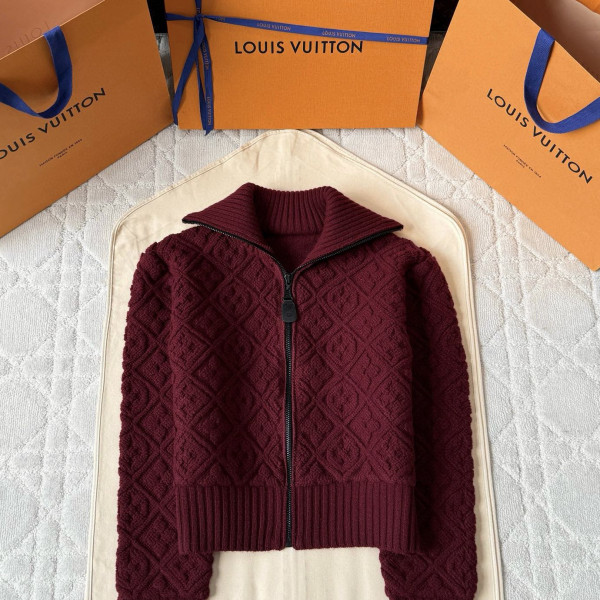 루이비통 모노그램 타월링 버건디 자켓 여성복