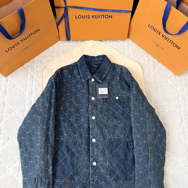 루이비통 엠브로이더 블루 데님 블루종 자켓