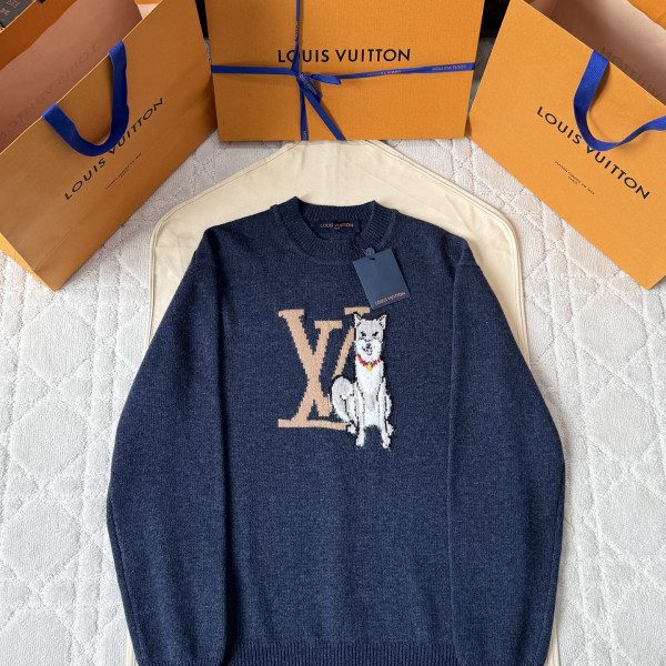 루이비통 인타르시아 LV 네이비 니트 스웨터