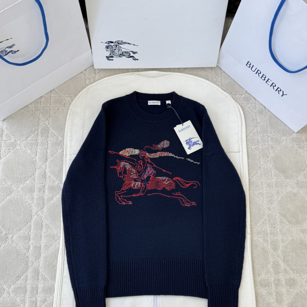버버리 EKD 네이비 니트 스웨터