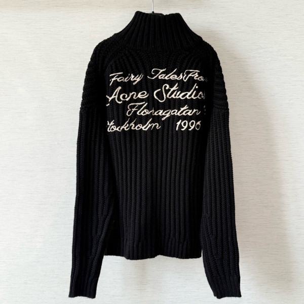 아크네 스튜디오 레터링 블랙 집업 가디건